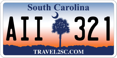 SC license plate AII321