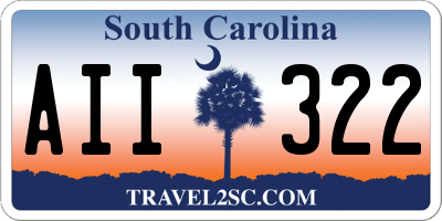SC license plate AII322