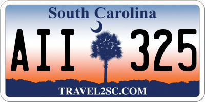 SC license plate AII325