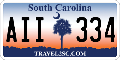 SC license plate AII334