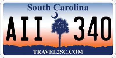 SC license plate AII340