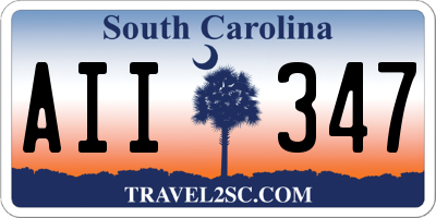 SC license plate AII347