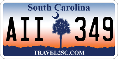 SC license plate AII349