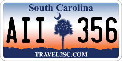 SC license plate AII356