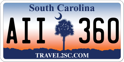 SC license plate AII360