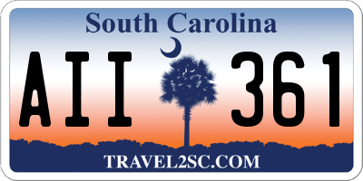 SC license plate AII361
