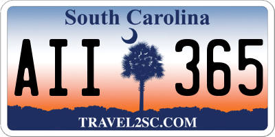 SC license plate AII365
