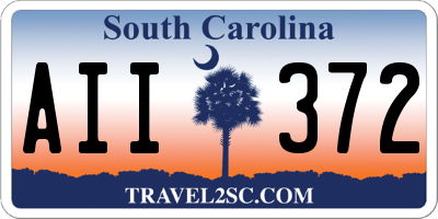 SC license plate AII372