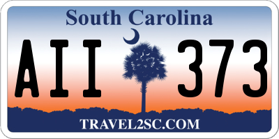 SC license plate AII373