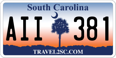 SC license plate AII381