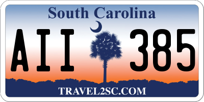 SC license plate AII385