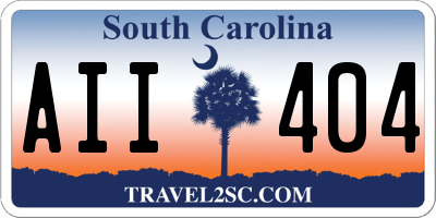 SC license plate AII404