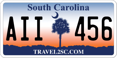 SC license plate AII456