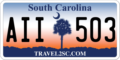 SC license plate AII503