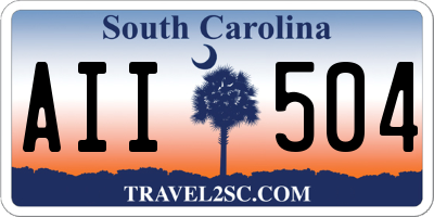 SC license plate AII504