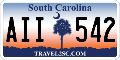 SC license plate AII542