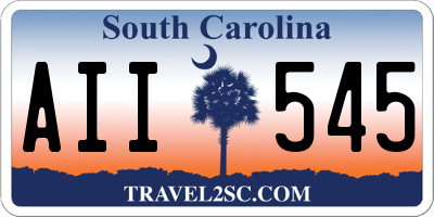 SC license plate AII545