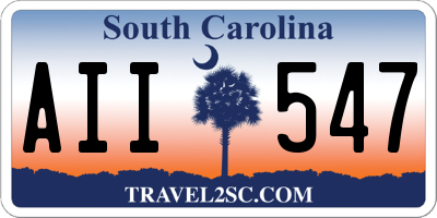SC license plate AII547
