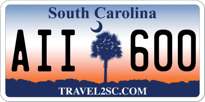 SC license plate AII600