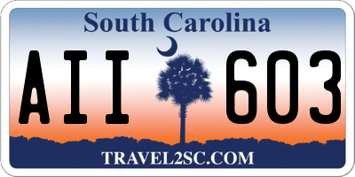 SC license plate AII603