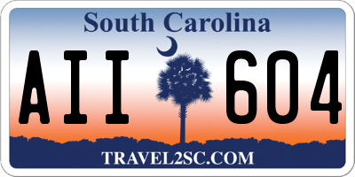 SC license plate AII604