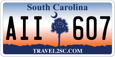 SC license plate AII607