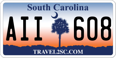 SC license plate AII608