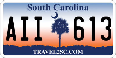 SC license plate AII613