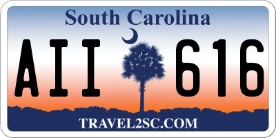 SC license plate AII616