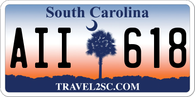 SC license plate AII618