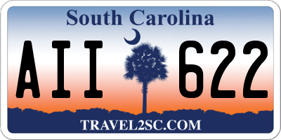 SC license plate AII622