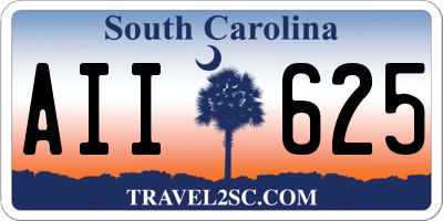 SC license plate AII625
