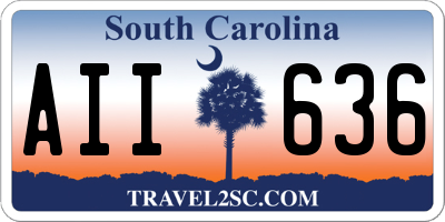 SC license plate AII636