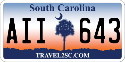 SC license plate AII643