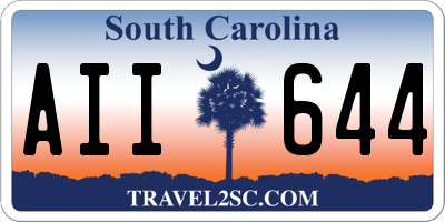 SC license plate AII644
