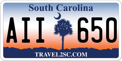 SC license plate AII650