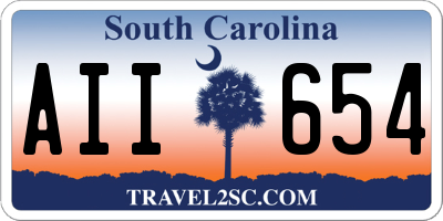 SC license plate AII654