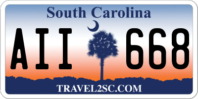 SC license plate AII668
