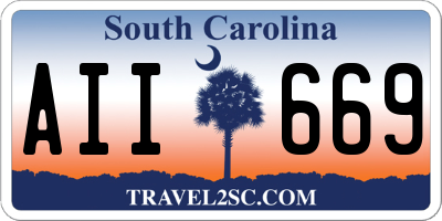 SC license plate AII669