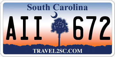 SC license plate AII672