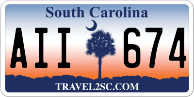 SC license plate AII674