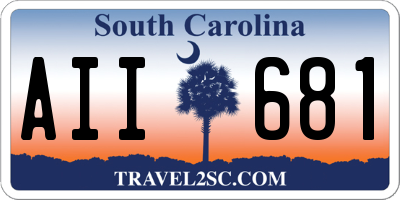 SC license plate AII681