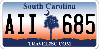 SC license plate AII685