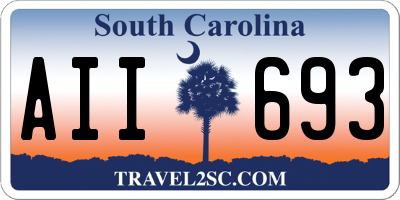 SC license plate AII693