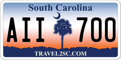 SC license plate AII700