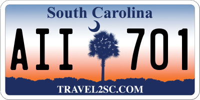 SC license plate AII701