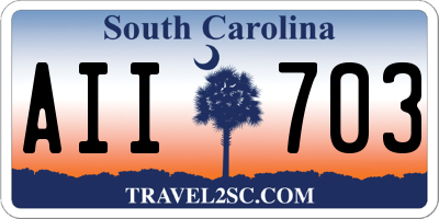 SC license plate AII703