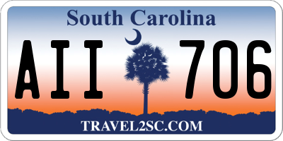 SC license plate AII706