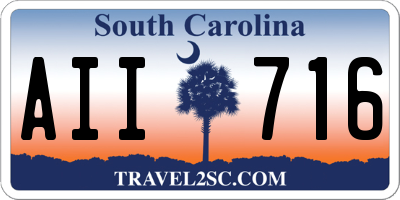 SC license plate AII716