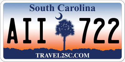 SC license plate AII722